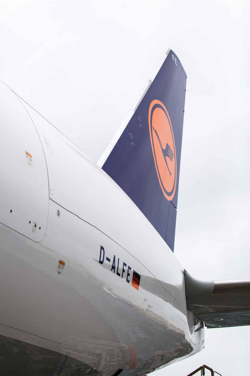Heck einer Lufthansa Boeing in Seattle