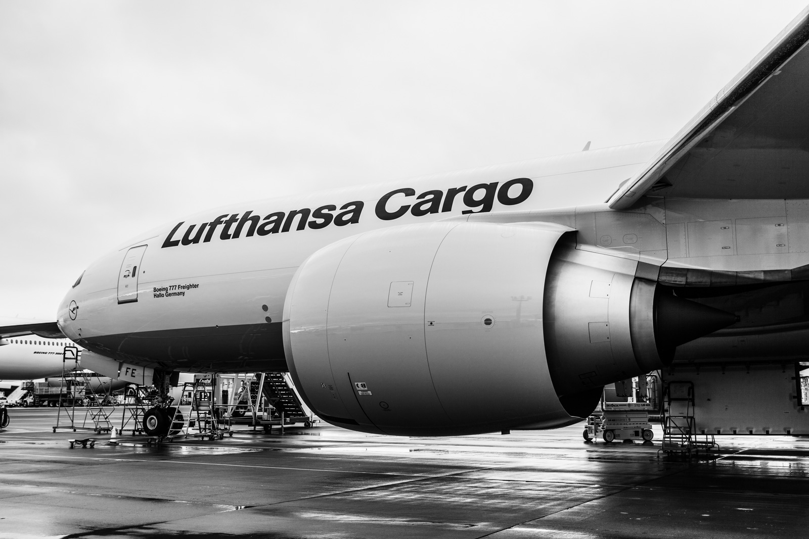 Eine neue Boeing der Lufthansa Cargo in Seattle